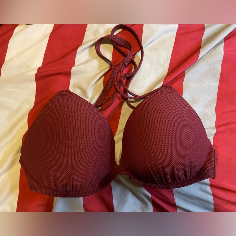 Shade and shore burgundy push up bikini top